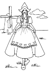 This is a typical Dutch cheese girl! With one mill left and right behind a cloud.