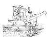 This is an agricultural machinery, which grain or other grass species of the country cut off.