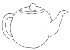 classical teapot with the spout to the right