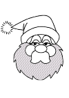 The head of Santa Claus. His hat with pumpkin can see rightly.