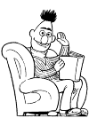 Bert to read, sitting in a chair reading