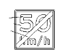 A sign that the end of an advisory speed displays.