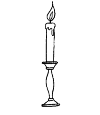 A candlestick with a lighted candle