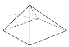A pyramid. In the picture are 3 of the 8 ribs indicated. These three are in the rear plane and therefore also with a dotted line indicated.