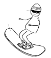 A boy who is on a snowboard.