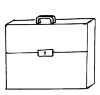 A bag, which is used by people to office. There is a slot in the middle and there is a lever on the top.