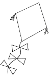 A kite. On the rope as it is, are bows
