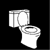 WC white, black background
