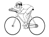 A cyclist who ride towards the west.